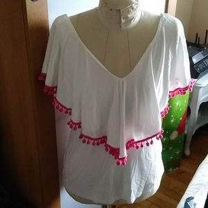 NIB. VENUS , Pompom Frill Top